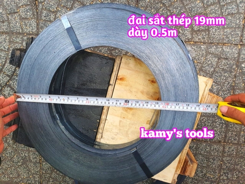 Cuộn đai sắt thép đóng đai kiện hàng 16mm 19mm 32mm một bành 50kg kamytools