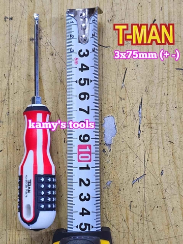 Tua vít 2 đầu bake dẹp T-MAN 3mm dài 75mm 3x75mm TMAN-6612-3B75
