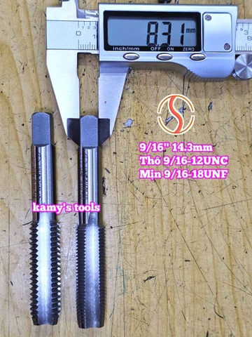 Bộ taro hệ inch tạo ren trong 9/16 inch (14.3mm) Shanghai bước ren thô và mịn 9/16-12 UNC 9/16-18 UNF