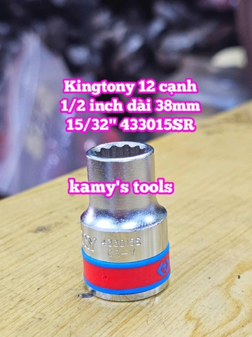 Đầu tuýp trắng 1/2 inch Kingtony 12 cạnh 5/16 3/8 7/16 15/32 1/2 inch 433010S 433012S 433014S 433015S 433016S