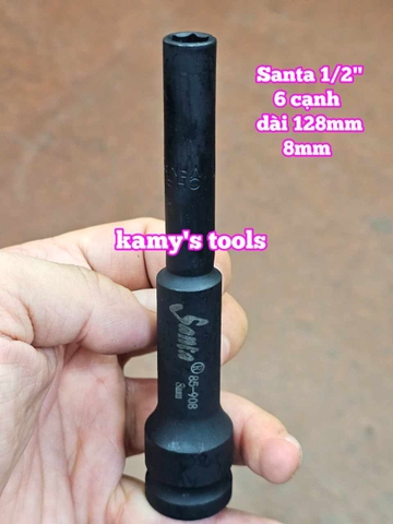Đầu tuýp khẩu 1/2 inch dài 128mm Santa 8mm 10mm 12mm 13mm 14mm 17mm 19mm 85-908 85-910 85-912 85-913 85-914 85-917 85-919
