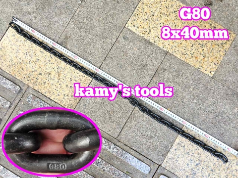 Dây xích cẩu hàng 8mm 8x40mm chuẩn G80 tải trọng 2 tấn Wetools WT-93808A (giá 1 mét)