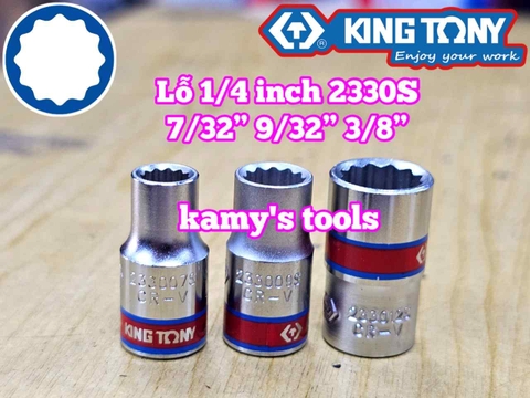Đầu tuýp hệ inch 12 cạnh 1/4 inch Kingtony cỡ 7/32” 9/32” 3/8” 233007S 233009S 233012S