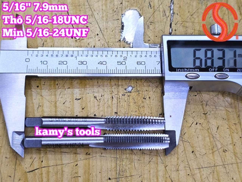 Bộ taro hệ inch tạo ren trong 5/16 inch (7.9mm) Shanghai bước ren thô và mịn 5/16-18 UNC 5/16-24 UNF