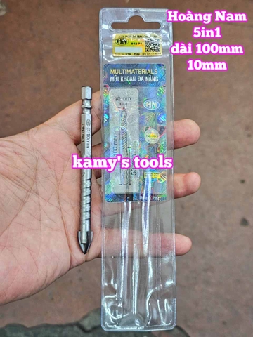 Mũi khoan đa năng bê tông sắt thép inox gỗ đá hoa cương dài 100mm Hoàng Nam 6mm 8mm 10mm