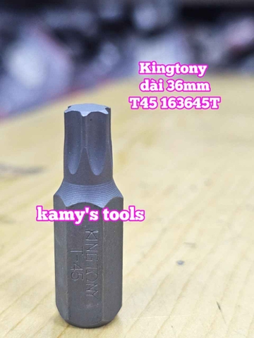 Mũi vít đóng bông sao hoa thị 6 cạnh Kingtony dài 36mm T20 T25 T27 T30 T40 T45 T50 T55 T60 model 1636T