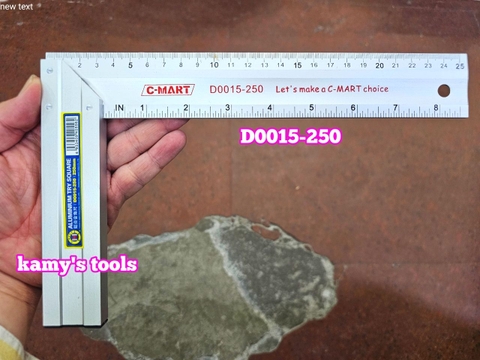 D0015-250 Thước ke góc vuông hợp kim nhôm 250mm C-mart