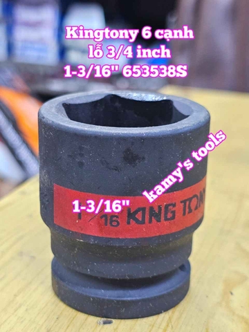 1-1/16 1-1/8 1-3/16 1-1/4 1-5/16 đầu tuýp khẩu lỗ 3/4 inch 6 cạnh Kingtony 653534S 653536S 653538S 653540S 653542S