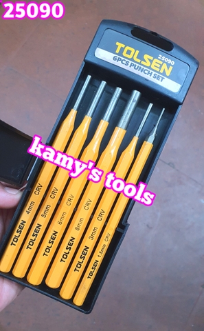 Bộ dùi đục 6 cây Tolsen model 25090 dài 150mm, bộ đục bông tu