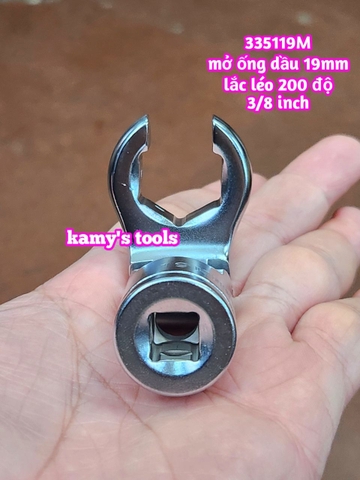 335119M Đầu tuýp lắc léo chẻ miệng 6 cạnh mở ống dầu 19mm Kingtony 3/8 inch gật gù 200 độ
