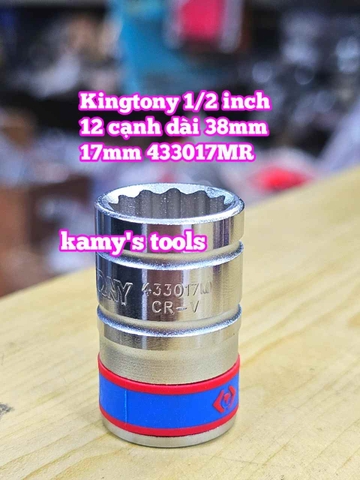 Đầu tuýp khẩu ngắn 1/2 inch Kingtony bông 12 cạnh 13mm 14mm 15mm 16mm 17mm 433013MR 433014MR 433015MR 433016MR 433017MR