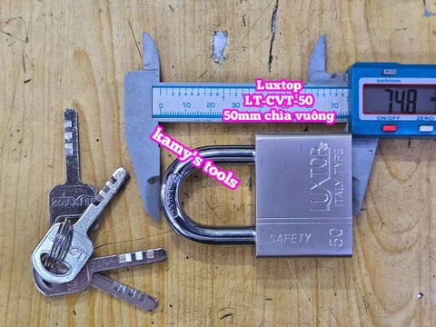 Ổ khóa trắng chìa vuông 4 chìa 5F 50mm Luxtop LT-CVT-50