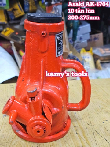 Kích con đội răng cơ khí 10 tấn thấp lùn 200-275mm Asaki AK-1704