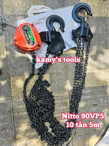 Pa lăng xích kéo tay Nitto 10 tấn 5m (5 mét) model 90VP5 cao cấp