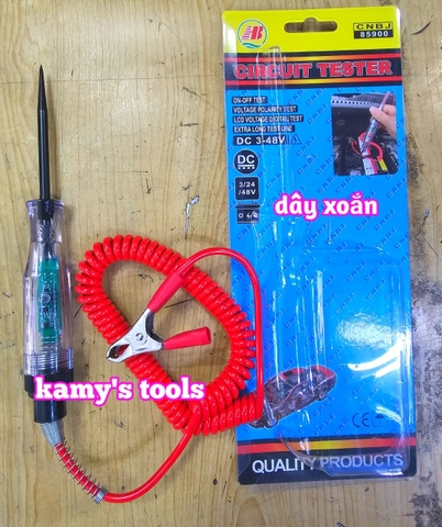 3-48V Bút thử điện kiểm tra mạch điện một chiều DC chuẩn đoán bình ắc quy xe máy ô tô kamytools
