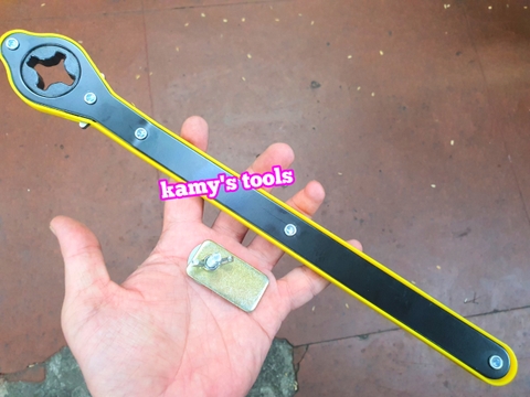 Tay quay đội xếp kích xếp kích chữ A, tay quay tự động bánh cóc đảo chiều dài 34cm và bộ chuyển đổi kamytools