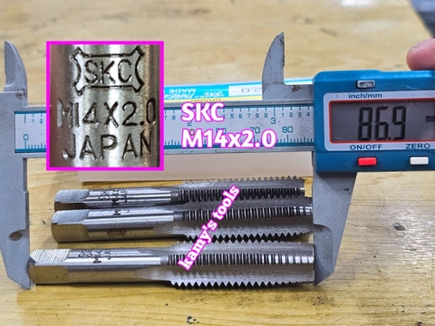 Bộ taro ta rô SKC nhật 3 mũi M14x2.0 dài 87mm đầu vuông 8mm