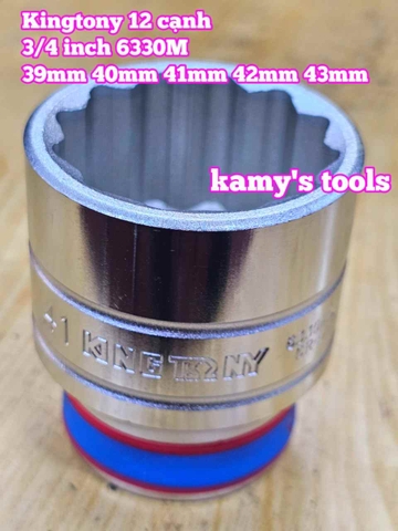 Tuýp 3/4 inch bông 12 cạnh trắng ngắn Kingtony 40mm 41mm 42mm 43mm 633040M 633041M 633042M 633043M
