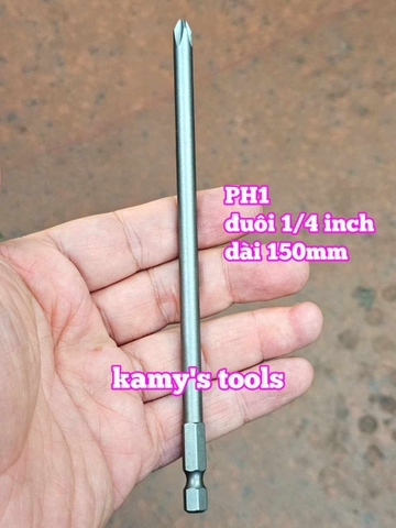 Mũi bắn siết vít bake 4 cạnh 5mm PH1 6mm PH2 dài 100mm 150mm 200mm Wetools