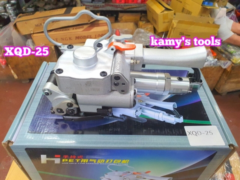 Máy đóng đai siết đai nhựa dùng khí nén pp pet 13-16-19-25mm XQD-25, siết hàn cắt 3 trong 1