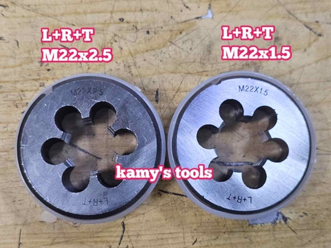 Bàn ren M22x1.5 M22x2.5 L+R+T (LRT) dụng cụ tạo ren ngoài bulong
