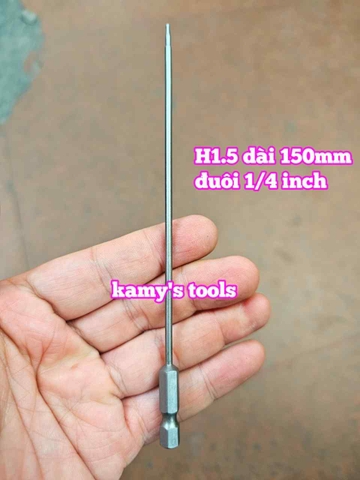 Mũi bắn siết vít lục giác 6 cạnh đuôi lục giác 1/4 inch dài 150mm thép S2 H1.5 H2 H2.5 H3 H4 H5 H6