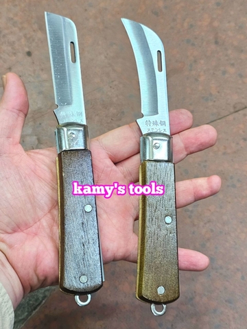 Dao tuốt dây điện, rọc cáp thợ điện, gọt vỏ dây điện, xếp gấp gọn lưỡi cong lưỡi thẳng Wetools EK-7203B và EK-7203A