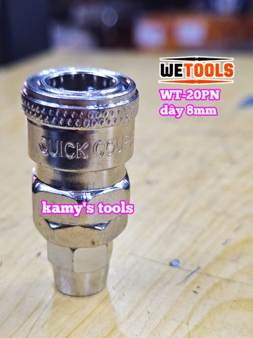 Bộ nối nhanh hơi khí nén dùng cho dây hơi 8mm 20SN 20PN Wetools WT-20PN WT-20SN
