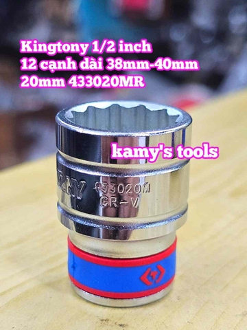 Đầu tuýp 1/2 inch Kingtony 12 cạnh 18mm 19mm 20mm 21mm 22mm 23mm 433018MR 433019MR 433020MR 433021MR 433022MR 433023MR