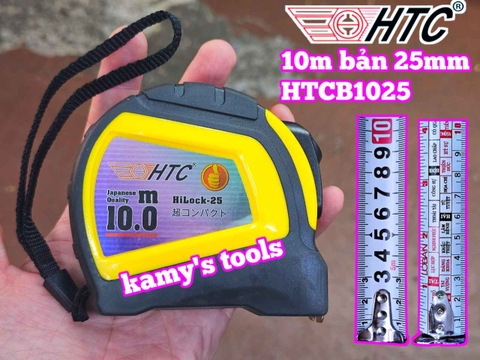 Thước cuộn thước rút thước kéo 10m 10 mét bản 25mm HTC HiLock-25 model HTCB1025 tự động khóa