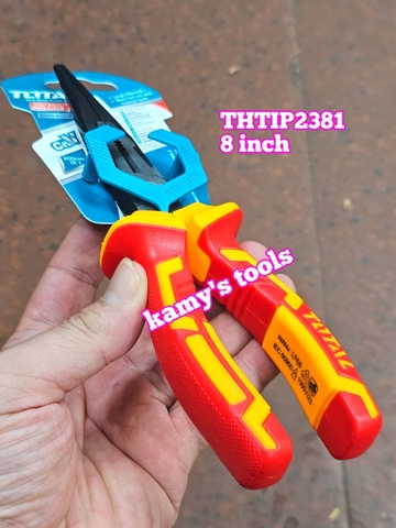 Kìm nhọn cách điện 1000v Total THTIP2381 dài 8 inch 200mm