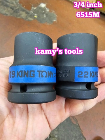 Tuýp 3/4 inch đen ngắn lục giác kingtony 16mm 17mm 18mm 19mm 20mm 21mm 651516M 651517M 651518M 651519M 651520M 651521M