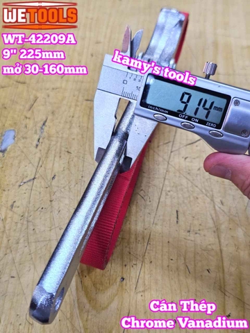 Cờ lê cảo mở lọc nhớt lọc dầu bằng dây da chống trượt 9 inch dây dài 520mm Wetools WT-42209A mở 30-160mm