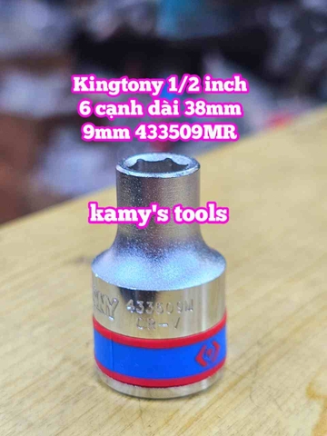 Đầu tuýp khẩu ngắn 1/2 inch Kingtony lục giác 6 cạnh 8mm 9mm 10mm 11mm 12mm 433508mr 433509mr 433510mr 433511mr 433512mr