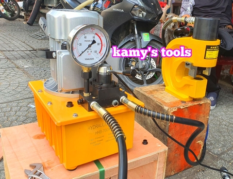 Bơm điện thủy lực 2 đường dầu HHB-700AB 750W 70mpa