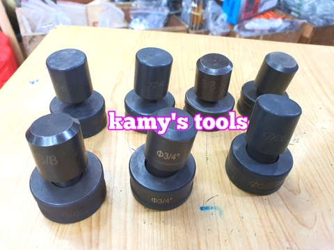 Khuôn đột lỗ mũi đột lỗ sắt V, thanh đồng cái dùng máy đột lỗ thủy lực CH-70 HHM-70 (bán lẻ 1 bộ)
