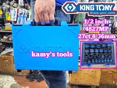Bộ tuýp đen 1/2 inch Kingtony 4827MP 12 cạnh 27 chi tiết 8-36mm