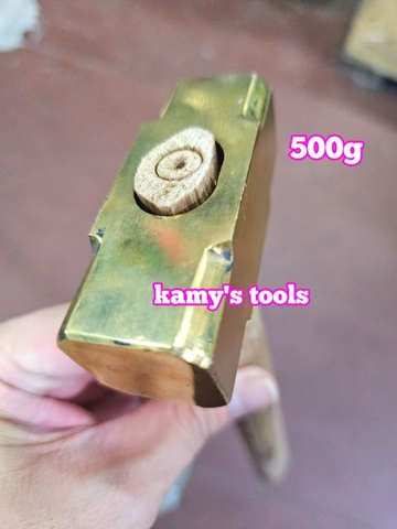 500g 0.5kg Búa đồng thau đầu vuông cán gỗ kamytools