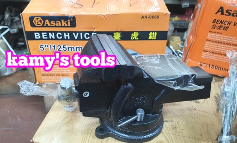 Ê tô bàn nguội xoay Asaki Ak-668 5 inch Ak-669 6 inch chính hãng chữ nỗi đổ khuôn không phải dán tem