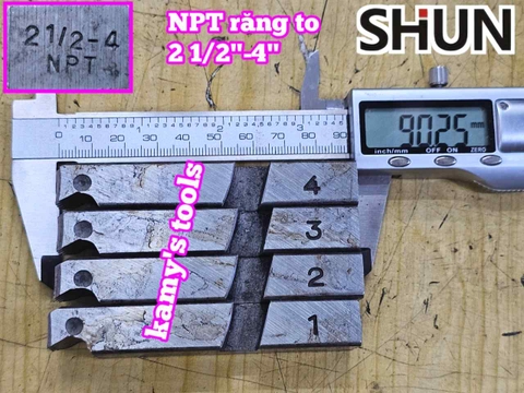 Dao tiện ren ống sắt tráng kẽm Long Shun NPT REN TO 2 1/2-4 inch (76mm-114mm)