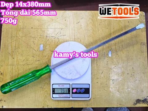 Tua vít đóng đầu dẹp 14mm dài 380mm 14x380mm Wetools WT-521438A