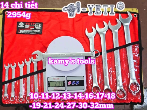 Bộ cờ lê vòng miệng YETI đầu búa 14 chi tiết 10-32mm YETI-32202A