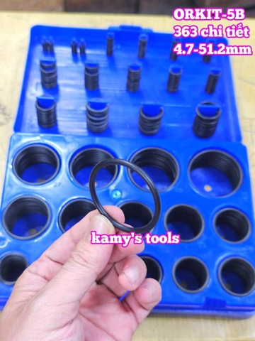 Hộp gioăng sin oring ron cao su vòng đệm 363 chi tiết ORKIT-5B Wetools 4.7-51.2mm LOẠI B MÀU XANH