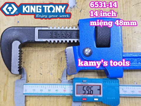 Mỏ lết răng Kingtony 14 inch 350mm 6531-14 mở miệng 48mm