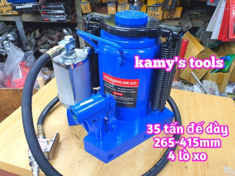 Kích con đội thủy lực dùng hơi khí nén 35 tấn HJ2003 chiều cao 265-415mm kamytools