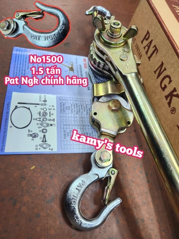Kích căng cáp 1.5 tấn Pat Ngk NO1500 cáp 6mm dài khoảng 1250mm móc dập nổi chính hãng Haru Awesome