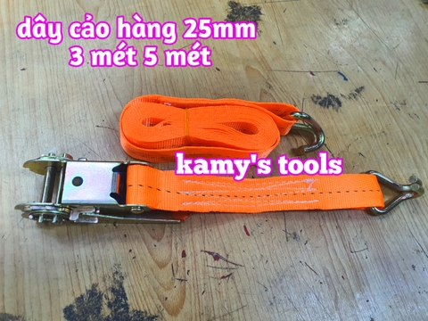 Dây cảo chằng hàng tăng đơ bản 25mm dài 3m (3 mét) và 5m (5 mét), dây cảo hàng, dây chằng hàng