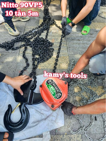 Pa lăng xích kéo tay Nitto 10 tấn 5m (5 mét) model 90VP5 cao cấp