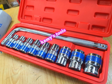 Bộ tuýp khẩu cần cong L 10 chi tiết 1/2 inch 8mm-24mm Tifone, bộ đồ nghề đa năng sửa chữa xe