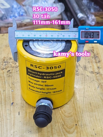 Kích thủy lực 30 tấn hành trình 50mm RSC-3050 111mm-161mm dạng lùn kamytools